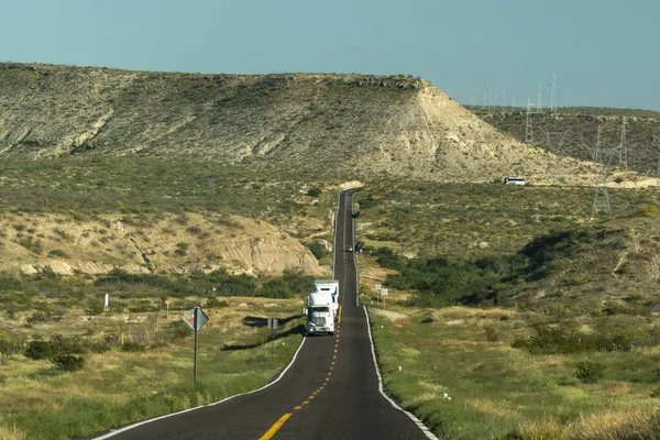 Вождение Мексике Байя Калифорния Пустыня Бесконечная Дорога — стоковое фото
