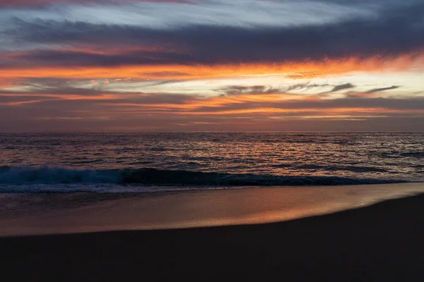 托多斯沙滩上的太平洋海滩落日 下加利福尼亚 墨西哥全景 — 图库照片