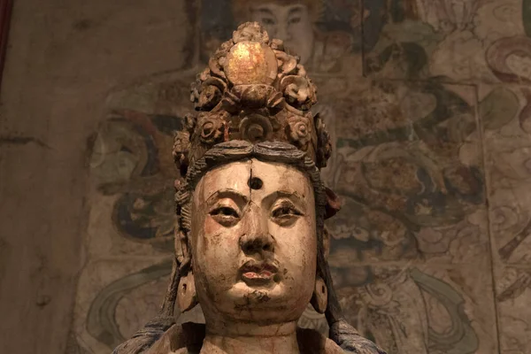 Bouddha Antique Détail Statue Gros Plan — Photo
