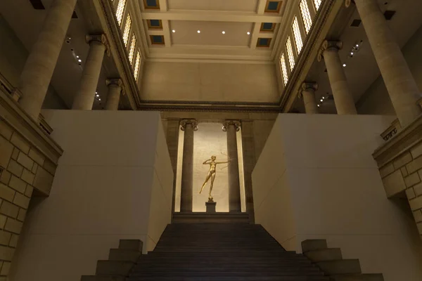 Philadelpha Museum Art View Golden Archer Statue — Stock Photo, Image