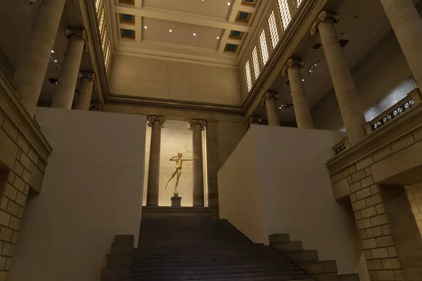 Philadelpha Museo Arte Vista Estatua Arquero Oro — Foto de Stock