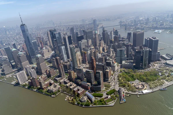 Nueva York Vista Aérea Manhattan Desde Helicóptero —  Fotos de Stock