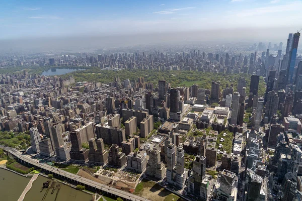 Nueva York Manhattan Parque Central Panorama Vista Aérea Desde Helicóptero —  Fotos de Stock