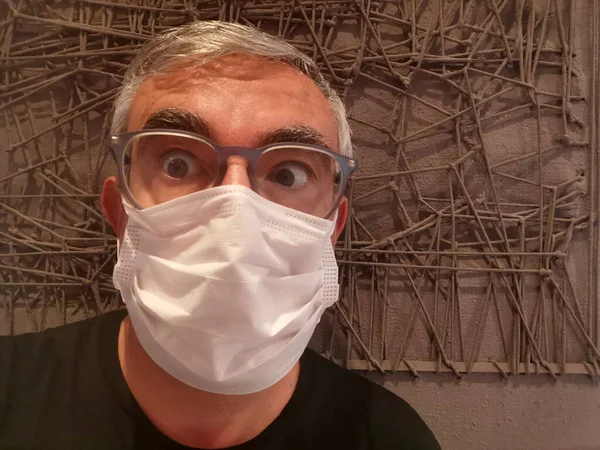 man wearing coronavirus mask virus social desease
