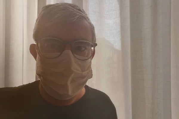man wearing coronavirus mask virus social desease