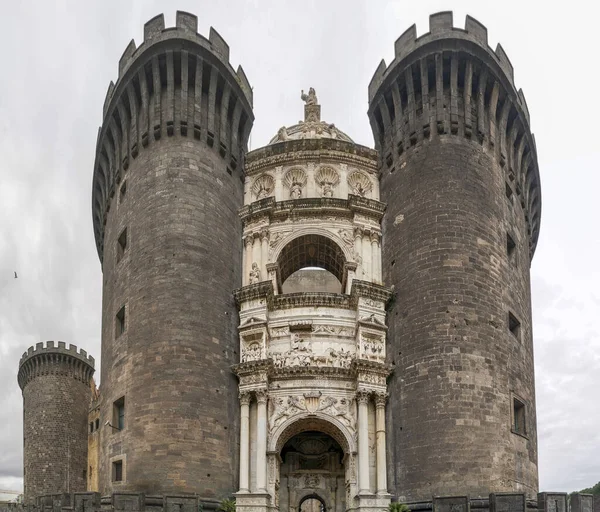 Novo Nieuwe Kasteel Maschio Angioino Napels 360 Graden Uitzicht Panorama — Stockfoto