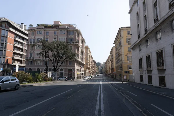 Genoa Italy April 2020 Downtown Streets Desert Due Coronavirus Covid19 — Stock Photo, Image