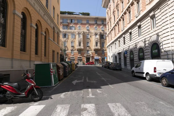 Genoa Italië April 2020 Downtown Straten Zijn Woestijn Als Gevolg — Stockfoto