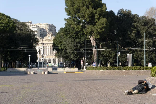 Genoa Talya Nisan 2020 Coronavirüs Yüzünden Şehir Merkezindeki Sokaklar Çöl — Stok fotoğraf