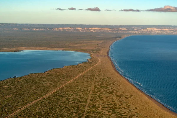 Półwysep Mogote Paz Baja California Sur Meksyk Panorama Lotu Ptaka — Zdjęcie stockowe