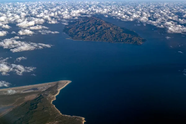Cerralvo Jacques Cousteau Wyspa Meksyk Baja California Sur Widok Lotu — Zdjęcie stockowe
