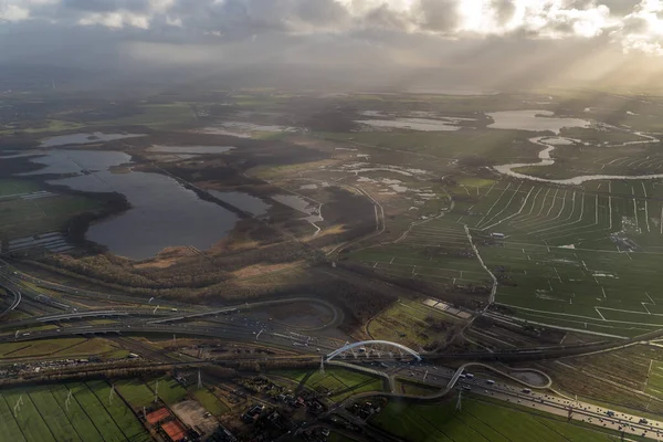 Amsterdam Havenkanalen Wegen Luchtfoto Panorama Landschap — Stockfoto