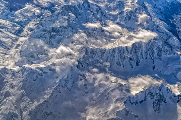 Sneeuw Alpen Luchtfoto Panorama Landschap — Stockfoto