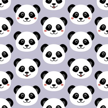Sevimli panda yüz. Kesintisiz çizgi film duvar kağıdı