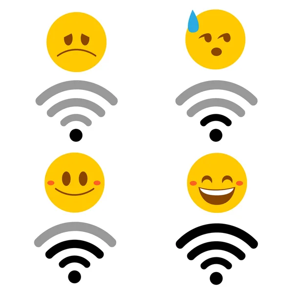 Emotions and wi-fi. Vector — Stock Vector