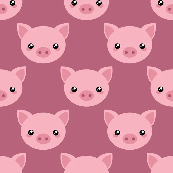 Papel de parede de cara de porco — Vetor de Stock