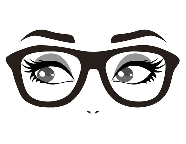 Ojos con gafas — Vector de stock