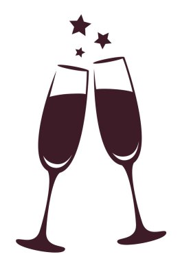 Şampanya bardağı. Vektör