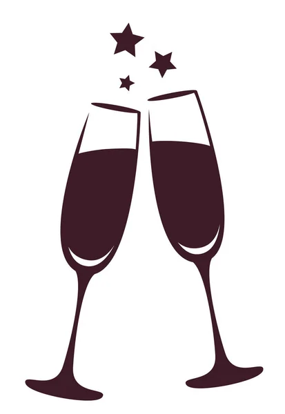 Şampanya bardağı. Vektör