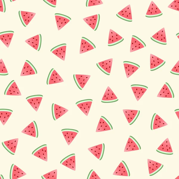 Watermelon pattern. Vector seamless wallpaper — Stock Vector