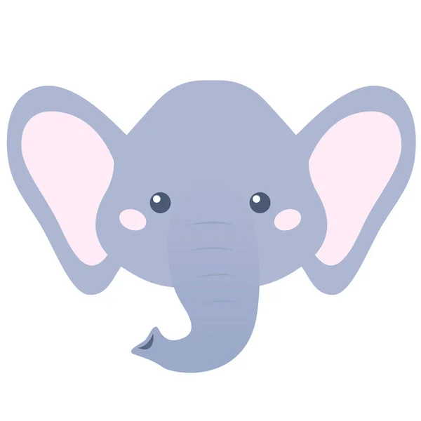 Cabeza de elefante de dibujos animados — Vector de stock