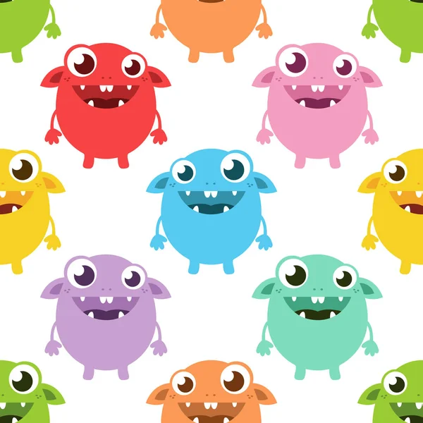 Cute monster pattern — Stock Vector