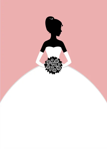 Силуэт невесты. Векторная иллюстрация молодой красивой невесты — стоковый вектор