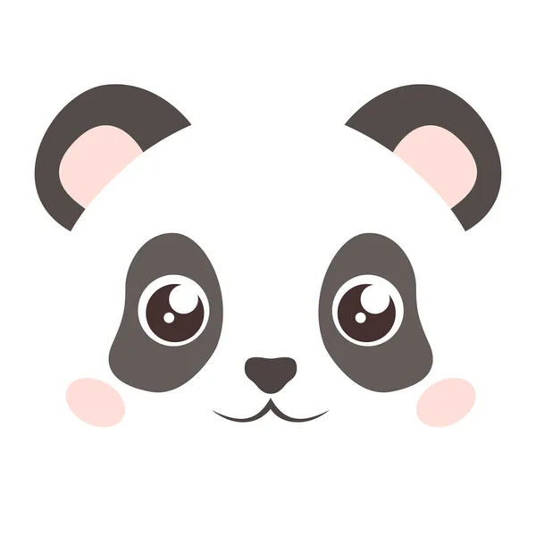 Cara aislada de panda — Vector de stock