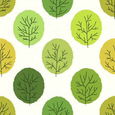 Desen ağaçları ile. Sorunsuz vektör patteern