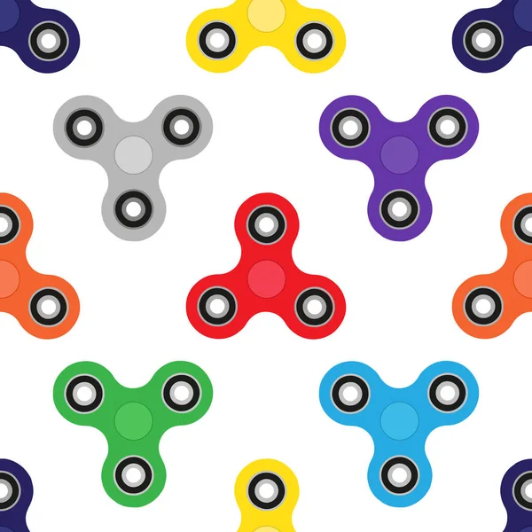 Fidget Spinner. Patrón de vector inconsútil — Vector de stock