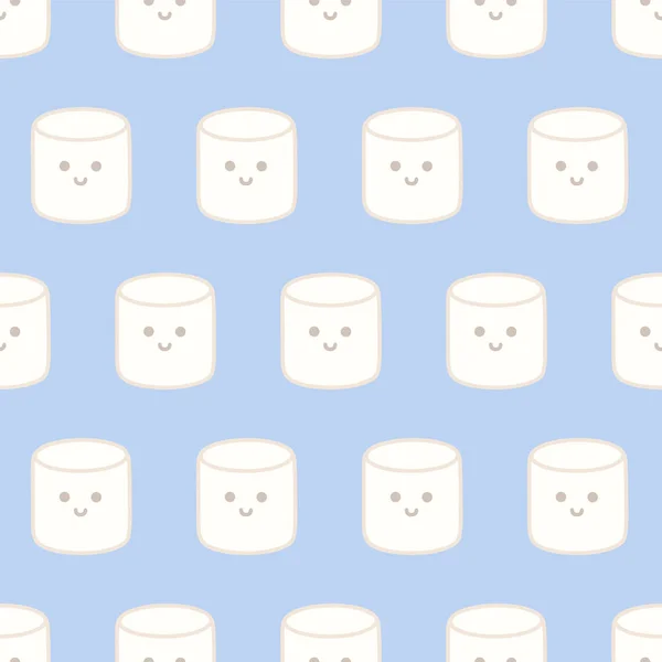 Aranyos marshmallow. Varrat nélküli vektoros mintát — Stock Vector
