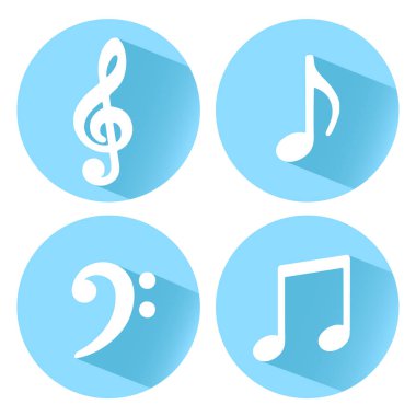 Beyaz arka plan üzerinde izole müzik Not simgeler. 