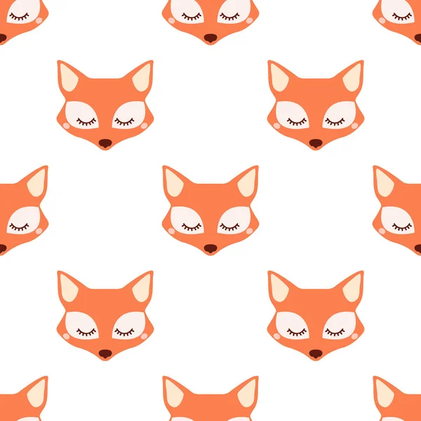 Sleepy fox. Naadloze vector patroon — Stockvector