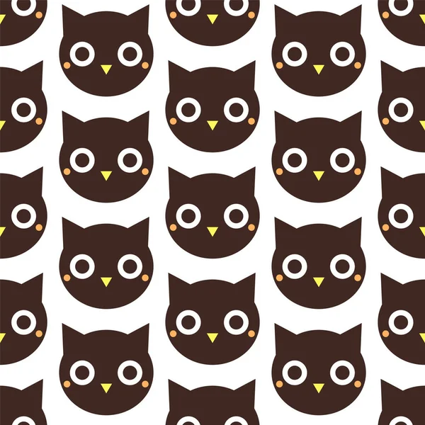 Siyah baykuşlar. Beyaz arka plan üzerinde sorunsuz vektör şekli