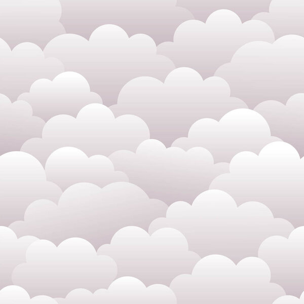White clouds. Seamless vector pattern