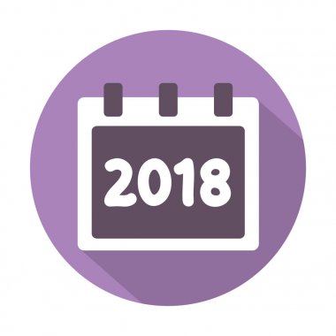 Mutlu yeni yıl 2018. Vektör simgesi. Düz tasarım