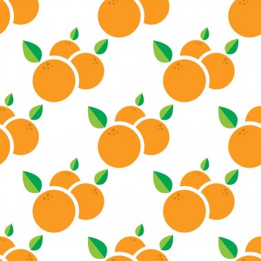 Mandarin. Beyaz arka plan üzerinde sorunsuz vektör şekli