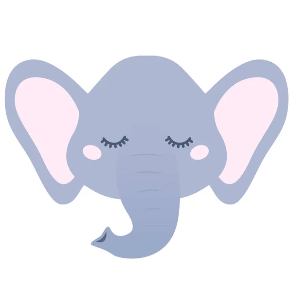 Testa di elefante assonnato — Vettoriale Stock