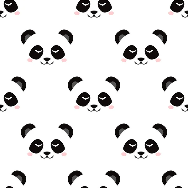 Modèle de visage de panda endormi — Image vectorielle