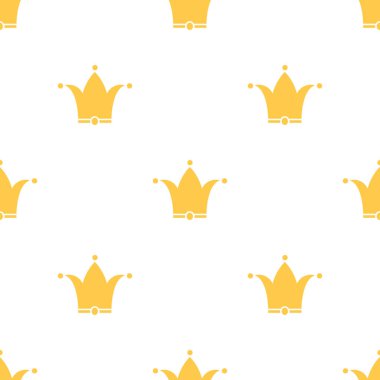 Altın taç. Beyaz arka plan üzerinde sorunsuz vektör şekli