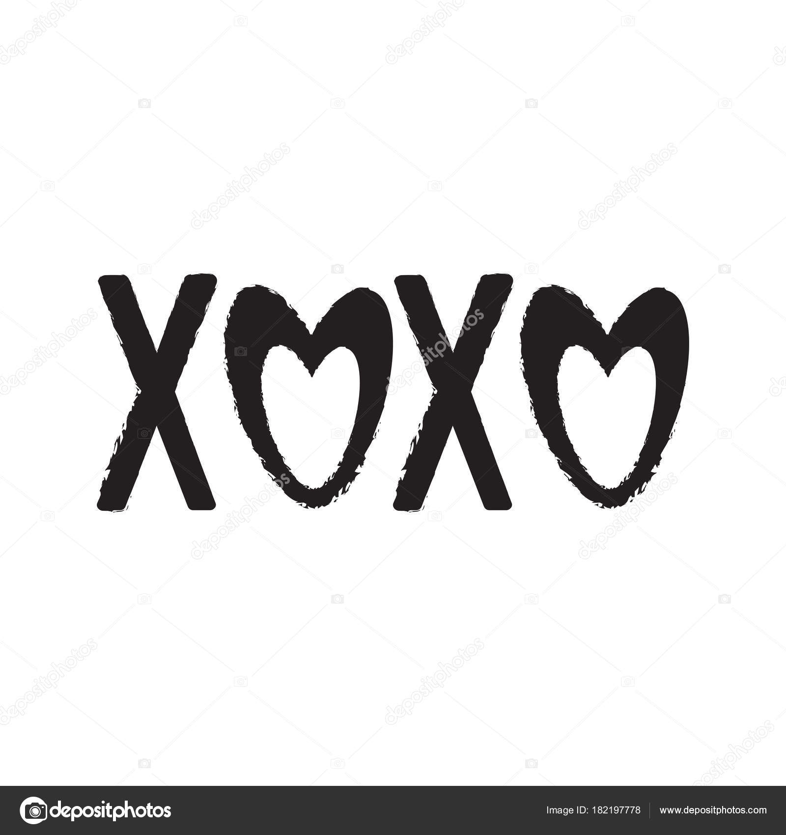 Xoxo Brush Lettering Sign Grunge Calligraphic Stock Vector