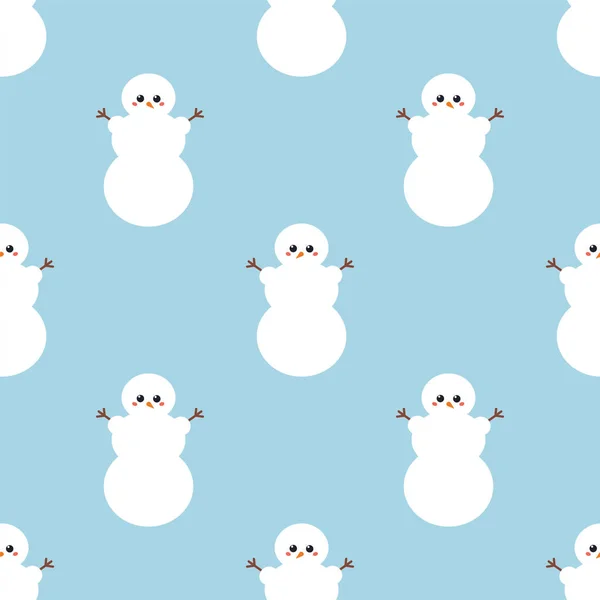 Χαριτωμένο μικρό χιονάνθρωπο. Απρόσκοπτη διάνυσμα μοτίβο — Διανυσματικό Αρχείο