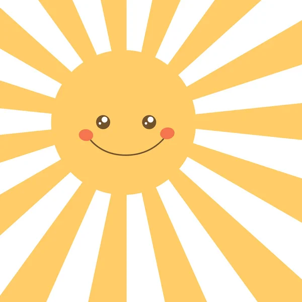 Cartoon sun face. Vector illustration — Stock Vector