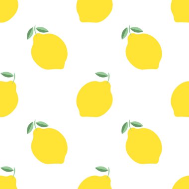 Limon desen. Sorunsuz vektör arka plan üzerinde beyaz