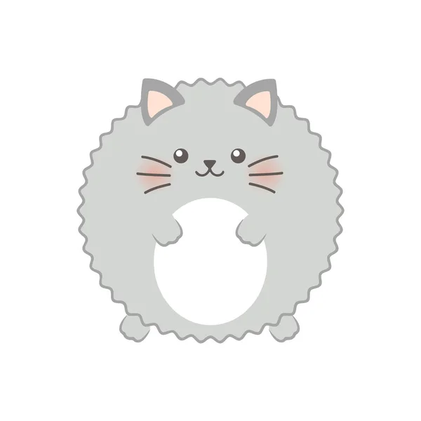 Fluffy cat. Vector illustration. Cute animal — Stock Vector