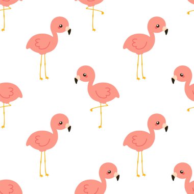 Küçük şirin flamingo. Sorunsuz vektör desen
