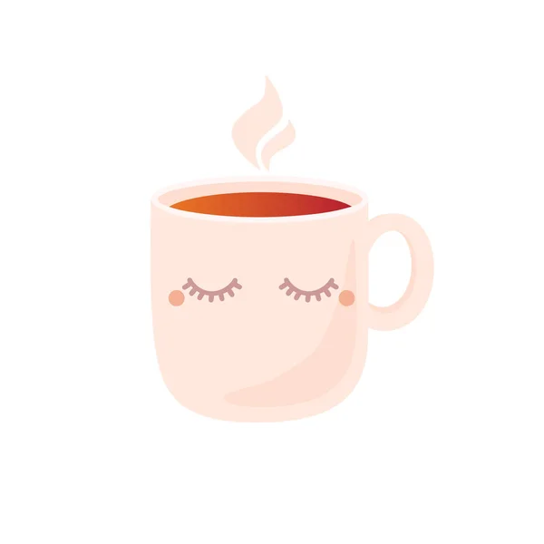 Bonito desenho animado xícara de chá —  Vetores de Stock
