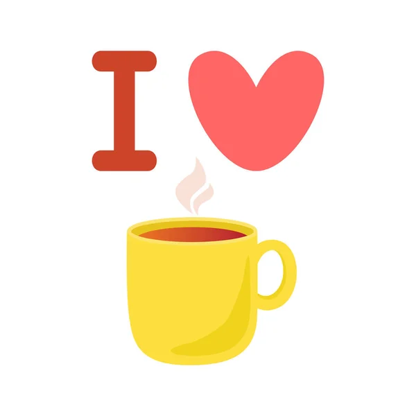 Me encanta el té ilustración aislada — Vector de stock