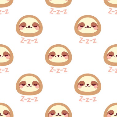 Tatlı tembel hayvan, uykulu yüz şekli.