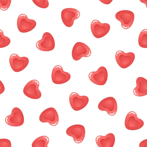 Corazón de caramelo patrón sin costura — Vector de stock